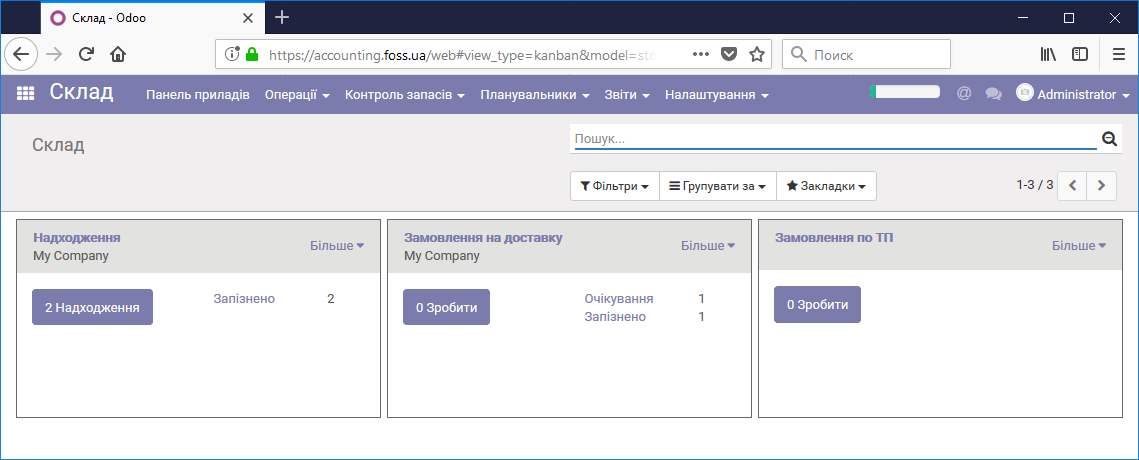 Операції на панелі приладів