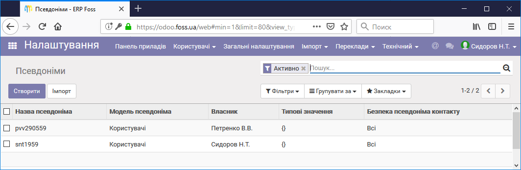 Список псевдонімів електронної пошти